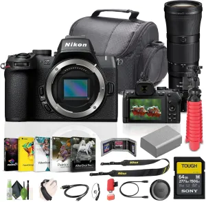 Nikon Z50II Mirrorless Camera Body Bundle with NIKKOR Z 180-600mm f/5.6-6.3 VR Lens (Nikon Z)   64GB Memory Card   Cleaning Kit   Camera Bag   More Vlogging Accessories