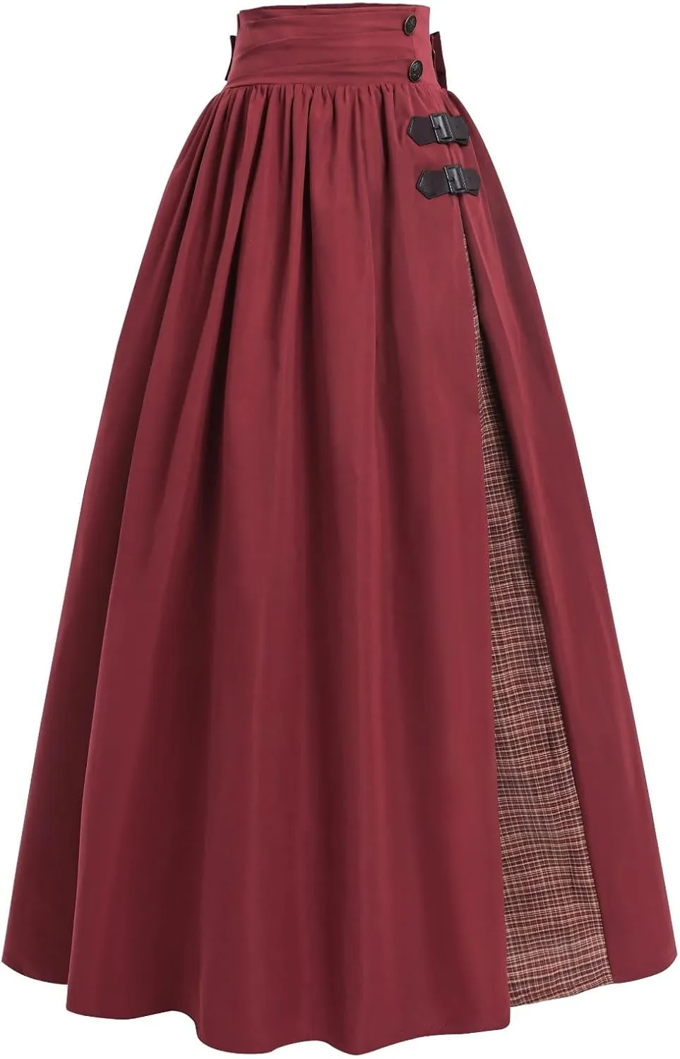NSPSTT Victorian Skirt for Women Flowy Maxi Skirts High Waisted Ren Faire Skirt Purple