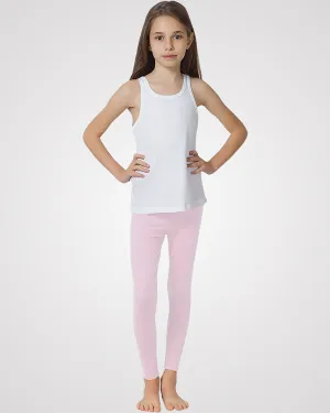 Organic Cotton Spandex Ankle Length Leggings for Girls - Pink