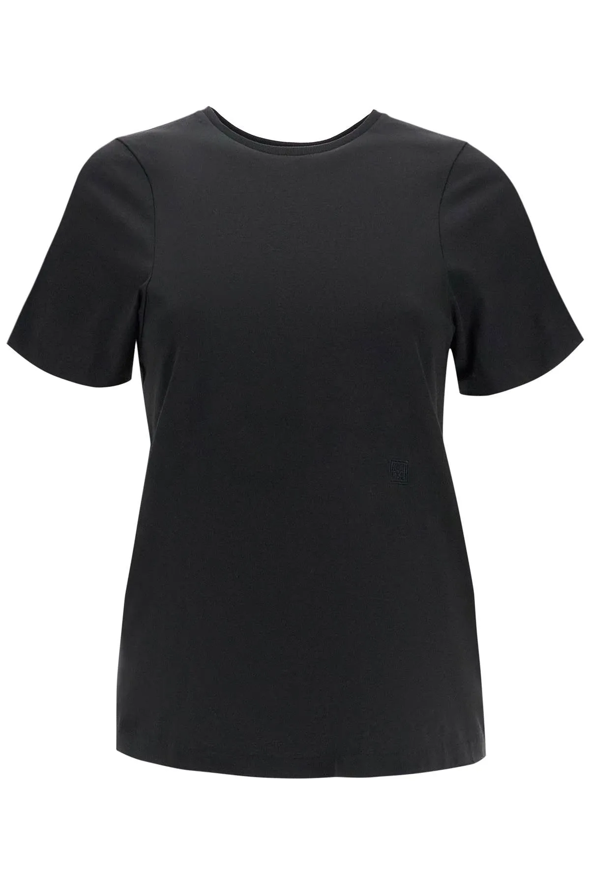 organic cotton t-shirt curved seams black 211 439 770 BLACK