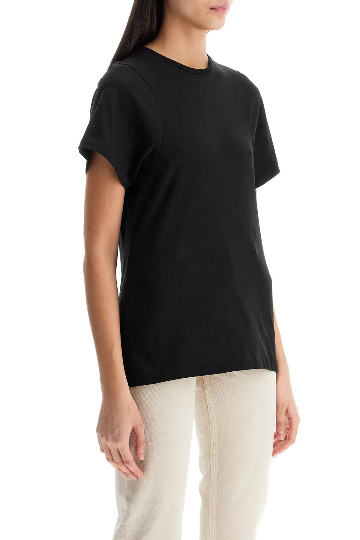organic cotton t-shirt curved seams black 211 439 770 BLACK