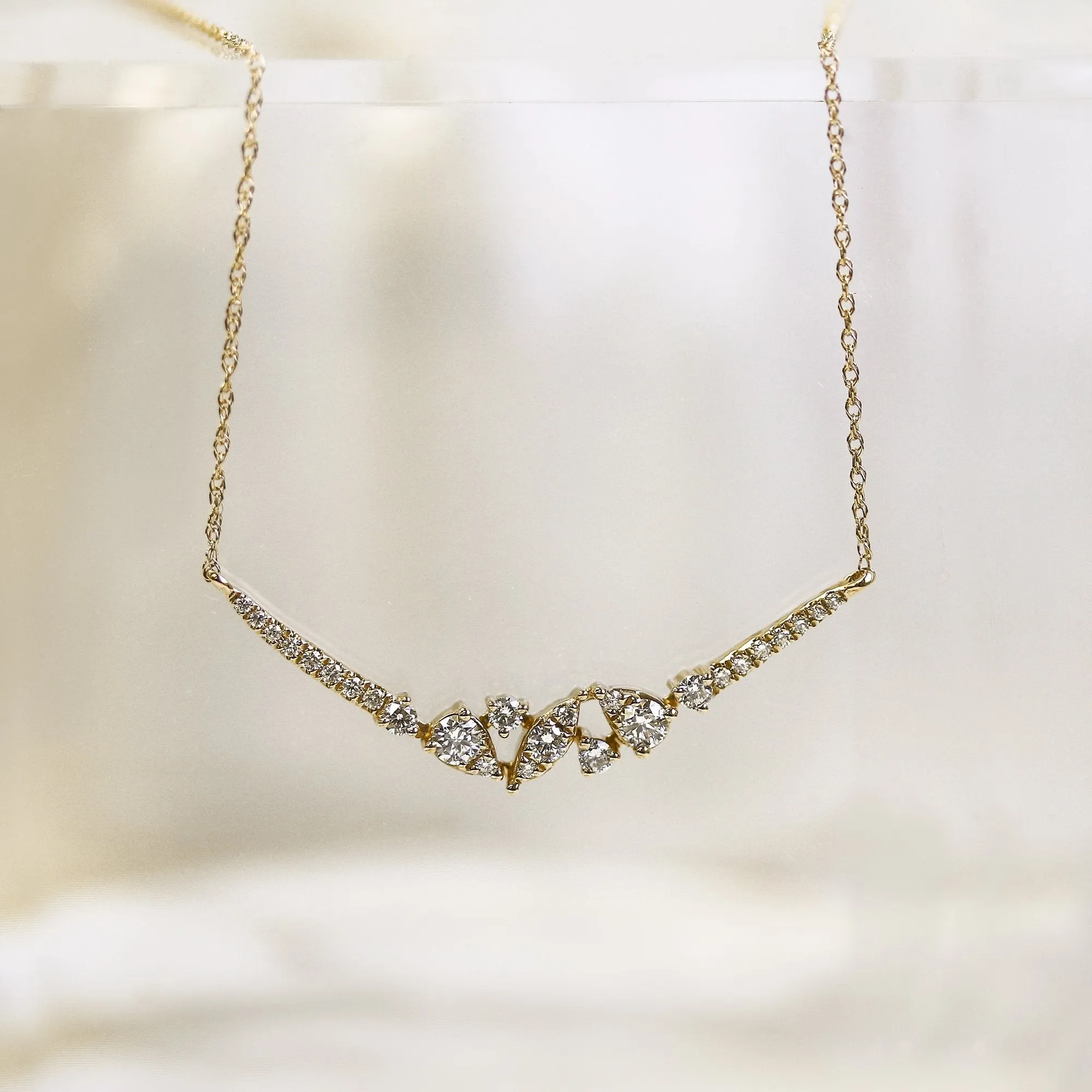Orion Lab Diamond Boomerang Necklace