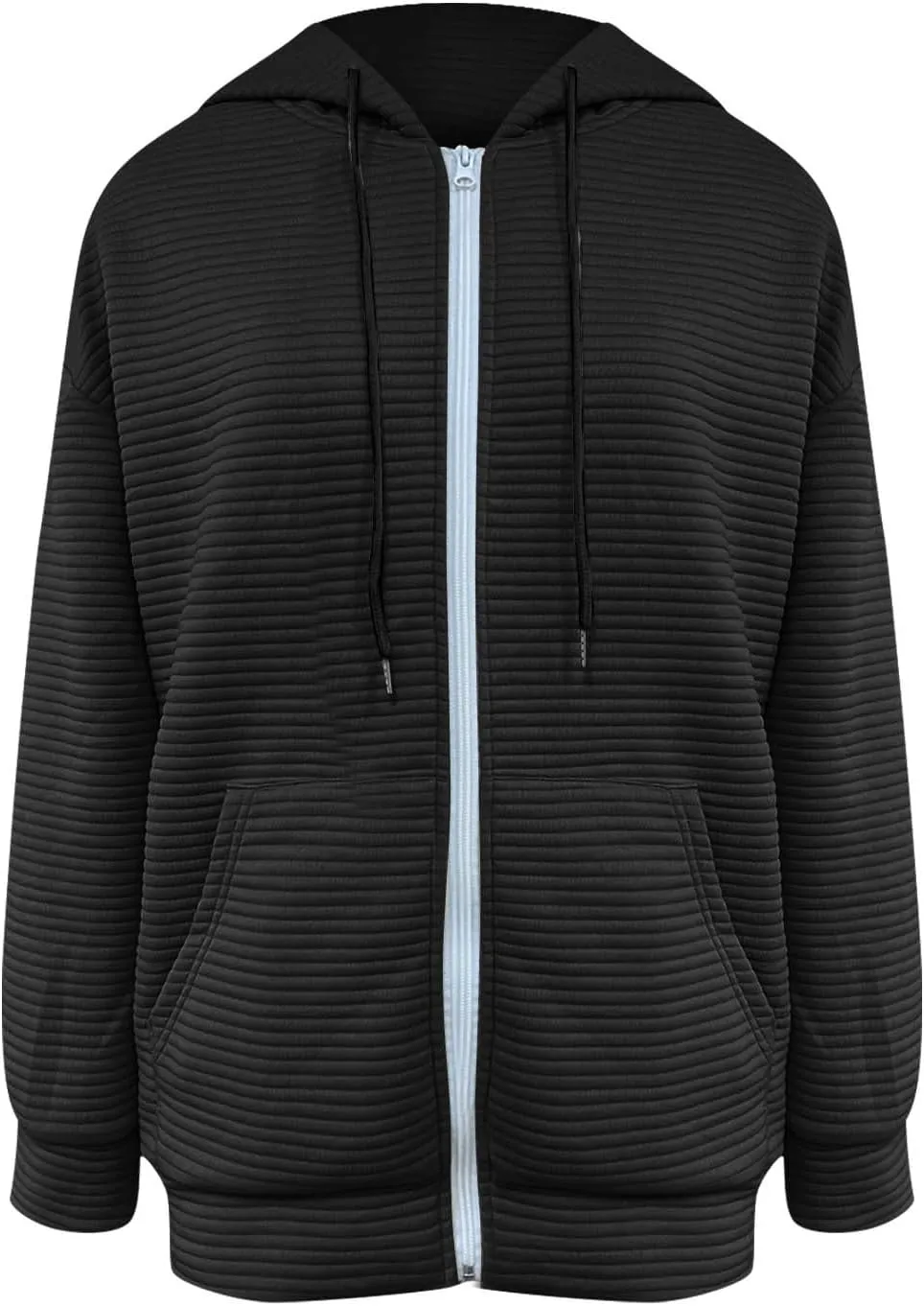 Oversized Full Zip Hoodies for Women Casual Long Sleeve Fall Y2K Sweatshirts Zipper Lightweight Loose Track Jackets