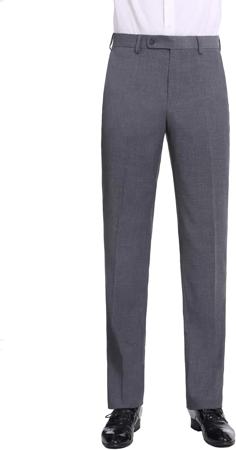 P&L Men's Premium Classic Fit Flat Front Suit Pants