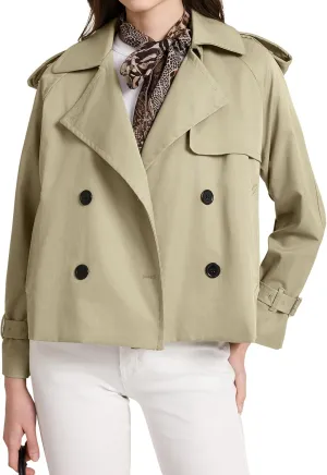 PEHMEA Women's Crop Double Breasted Trench Coat with Pockets, 2025 Spring Casual Trendy Work Office Travel Short Jackets