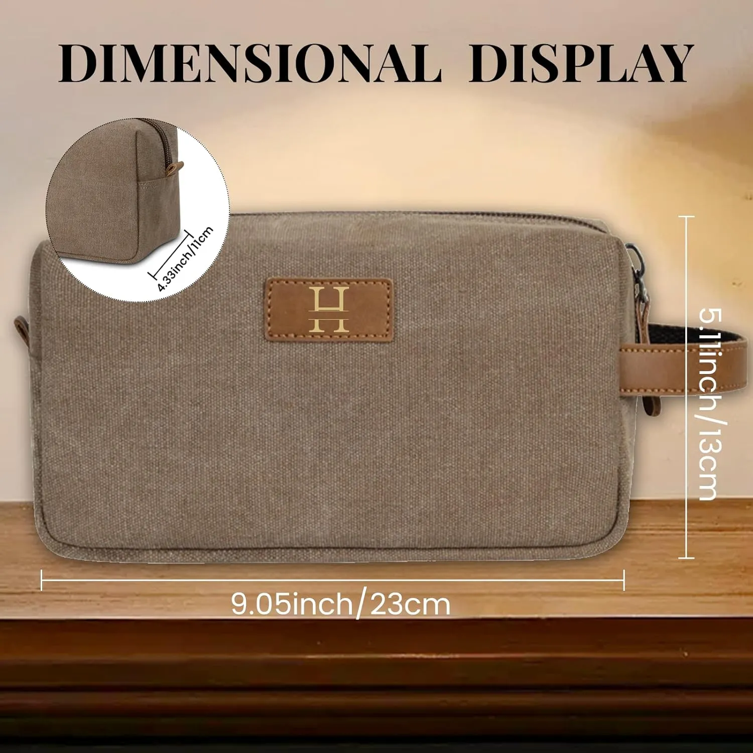 Personalized Toiletry Bag for Men Personalized PU Leather Toiletry Bag Engraved Name Initials Water Resistant Gift for Travel Christmas weddings (Style07)