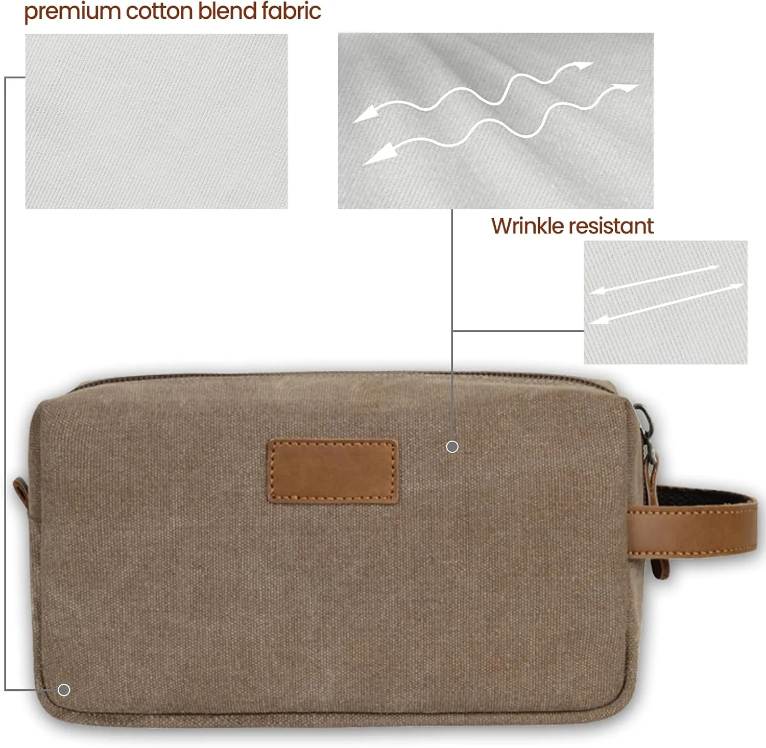 Personalized Toiletry Bag for Men Personalized PU Leather Toiletry Bag Engraved Name Initials Water Resistant Gift for Travel Christmas weddings (Style07)