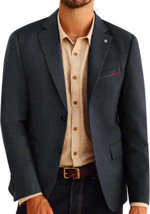 PJ PAUL JONES Mens Blazer Lightweight Sport Coats Casual Two Buttons Notched Lapel Suit Jacket with Removable Brooch