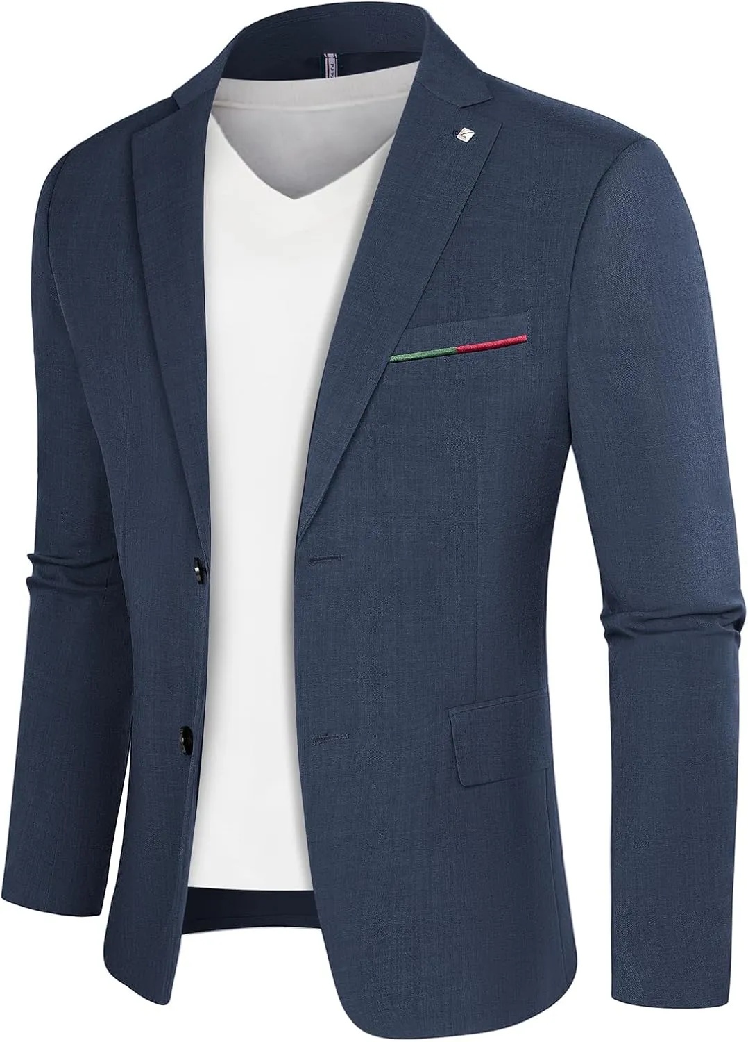 PJ PAUL JONES Mens Blazer Lightweight Sport Coats Casual Two Buttons Notched Lapel Suit Jacket with Removable Brooch