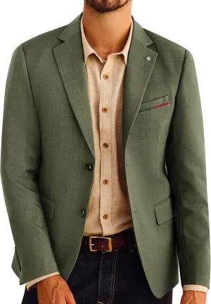 PJ PAUL JONES Mens Blazer Lightweight Sport Coats Casual Two Buttons Notched Lapel Suit Jacket with Removable Brooch
