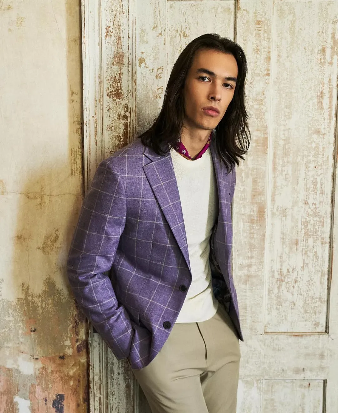 Plaid Blazer Men Sports Coat and Blazers Casual Lightweight Notch Lapel 2 Button Business Mens Suit Jackets