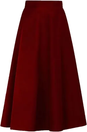Pleated Skirt Womens Winter Vintage High Elastic Waist A Line Pleated Wool Midi Skirt Lady Skirt Short Skirt Glitter