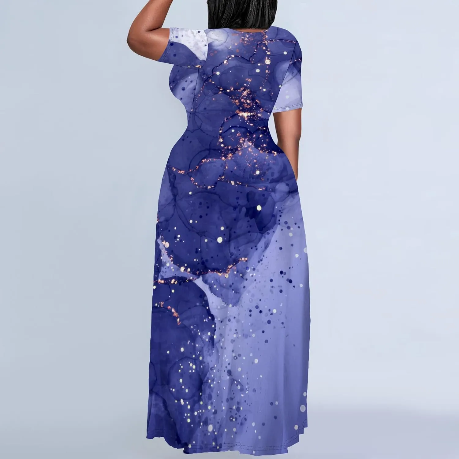 Plus Size Maxi Dresses for Curvy Women T-Shirt Summer Sun Dresses Loose Fit