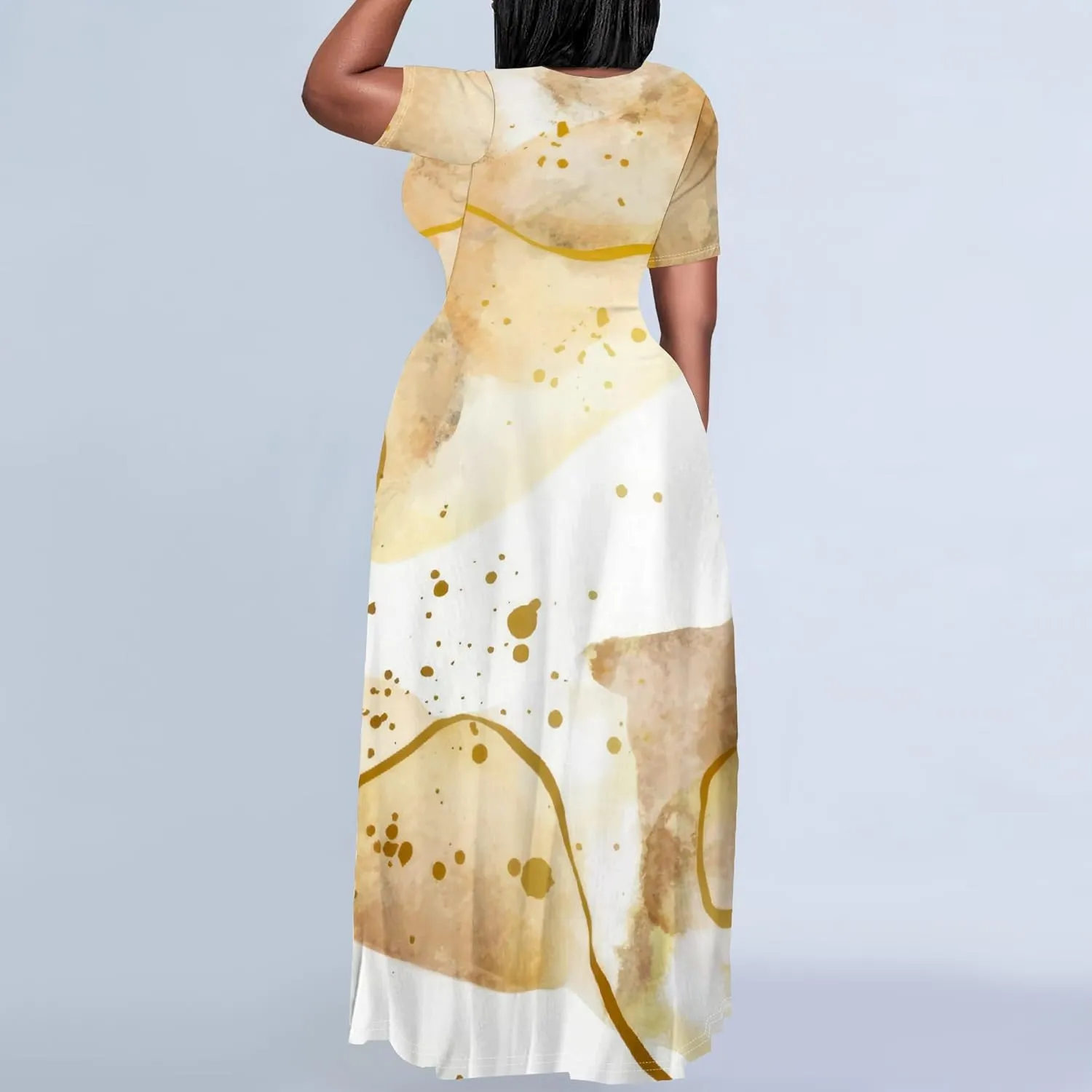 Plus Size Maxi Dresses for Curvy Women T-Shirt Summer Sun Dresses Loose Fit