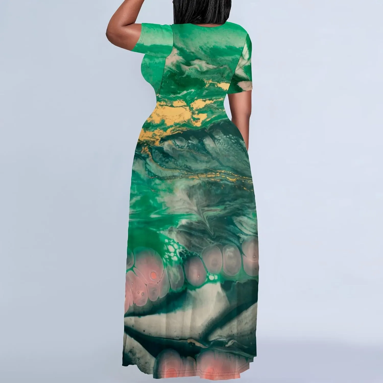Plus Size Maxi Dresses for Curvy Women T-Shirt Summer Sun Dresses Loose Fit