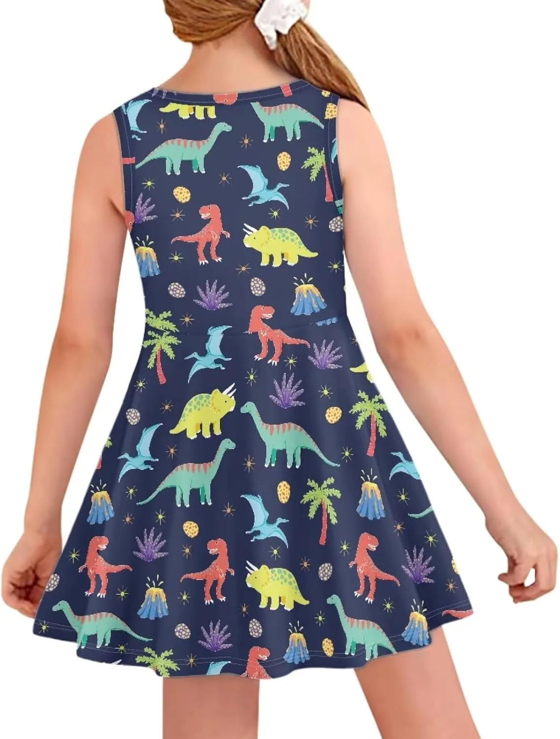POLERO Mushroom Dress for Girls Summer Casual Party A-Line Midi Tank Dress Sleeveless Sundress for Kids 3-16 Years