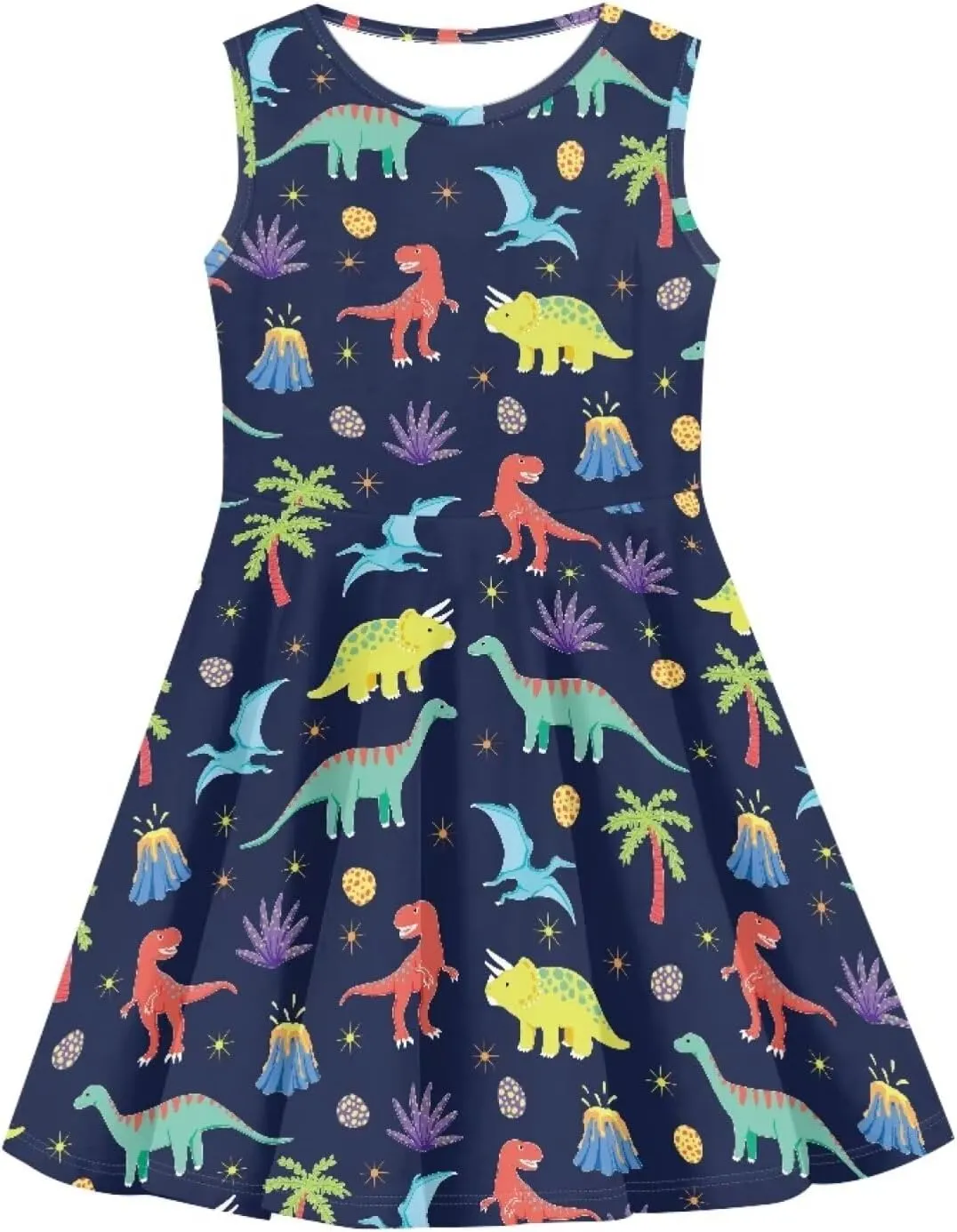 POLERO Mushroom Dress for Girls Summer Casual Party A-Line Midi Tank Dress Sleeveless Sundress for Kids 3-16 Years