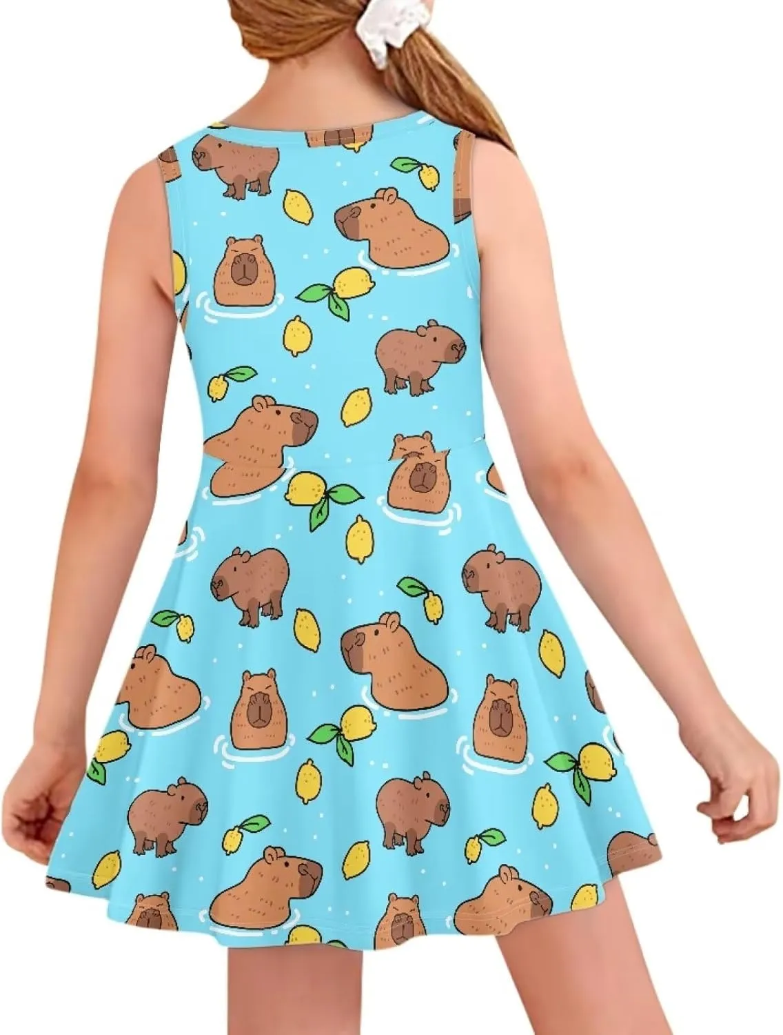POLERO Mushroom Dress for Girls Summer Casual Party A-Line Midi Tank Dress Sleeveless Sundress for Kids 3-16 Years