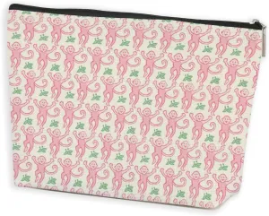 Preppy Stuff Makeup Bag Preppy Monkey Gifts Lined Cosmetic Bag Preppy Girl Stuff Preppy Gifts for Women Girls Monkey Lovers Daughter Best Friends Niece Graduation Birthday Gifts Travel Toiletry Bag