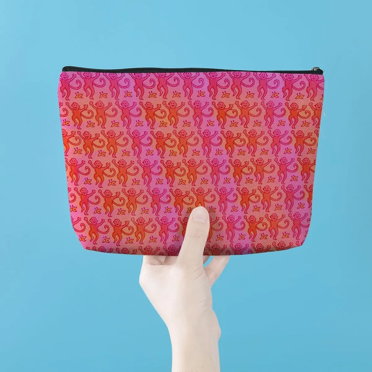 Preppy Stuff Makeup Bag Preppy Monkey Gifts Lined Cosmetic Bag Preppy Girl Stuff Preppy Gifts for Women Girls Monkey Lovers Daughter Best Friends Sisters Graduation Birthday Gifts Travel Toiletry Bag