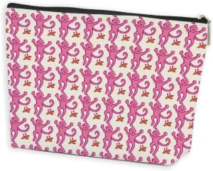 Preppy Stuff Makeup Bag Preppy Monkey Gifts Lined Cosmetic Bag Preppy Girl Stuff Preppy Gifts for Women Girls Monkey Lovers Daughter Best Friends Wife Graduation Birthday Gifts Travel Toiletry Bag