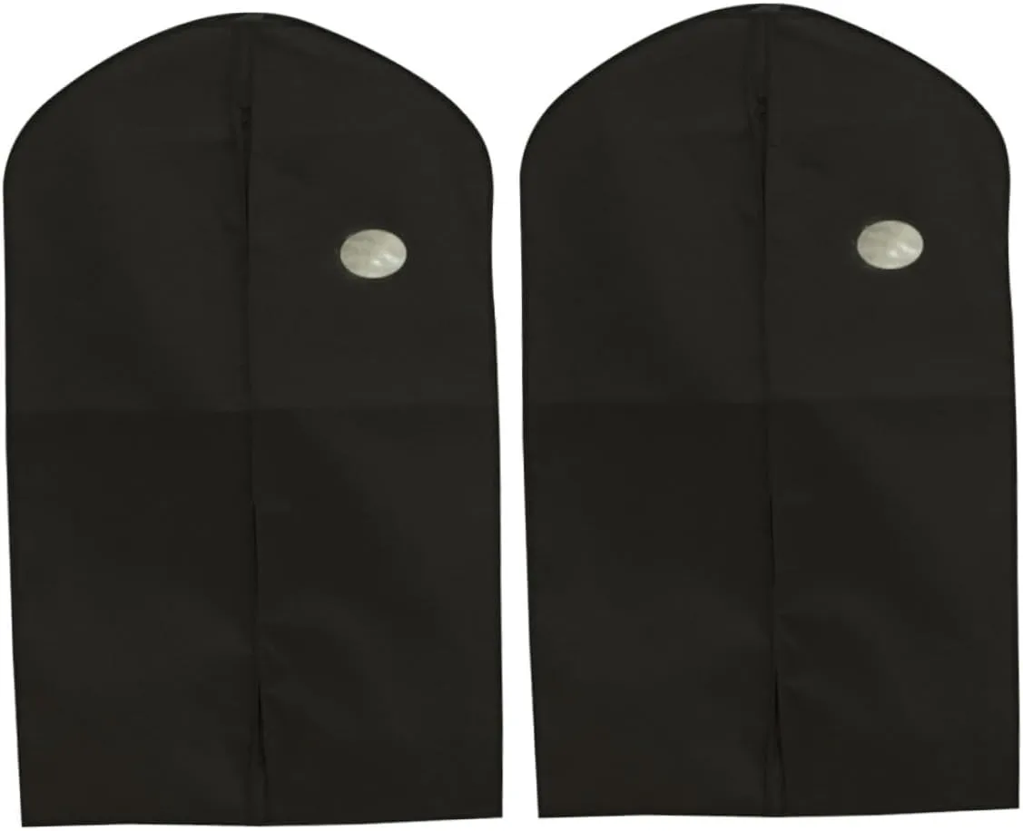 PRETYZOOM Clothes Dust Cover 2pcs Suit Covers Hanging Garment Bag 60x100cm Black Storage for Business