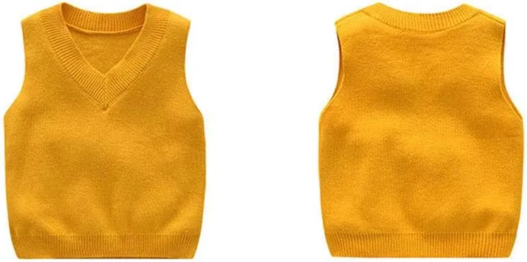 PTPUKE Baby Boys Girls V Neck Comfort Knitted Sleeveless Pullover Sweater Vest