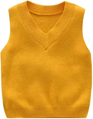 PTPUKE Baby Boys Girls V Neck Comfort Knitted Sleeveless Pullover Sweater Vest