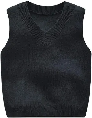 PTPUKE Baby Boys Girls V Neck Comfort Knitted Sleeveless Pullover Sweater Vest