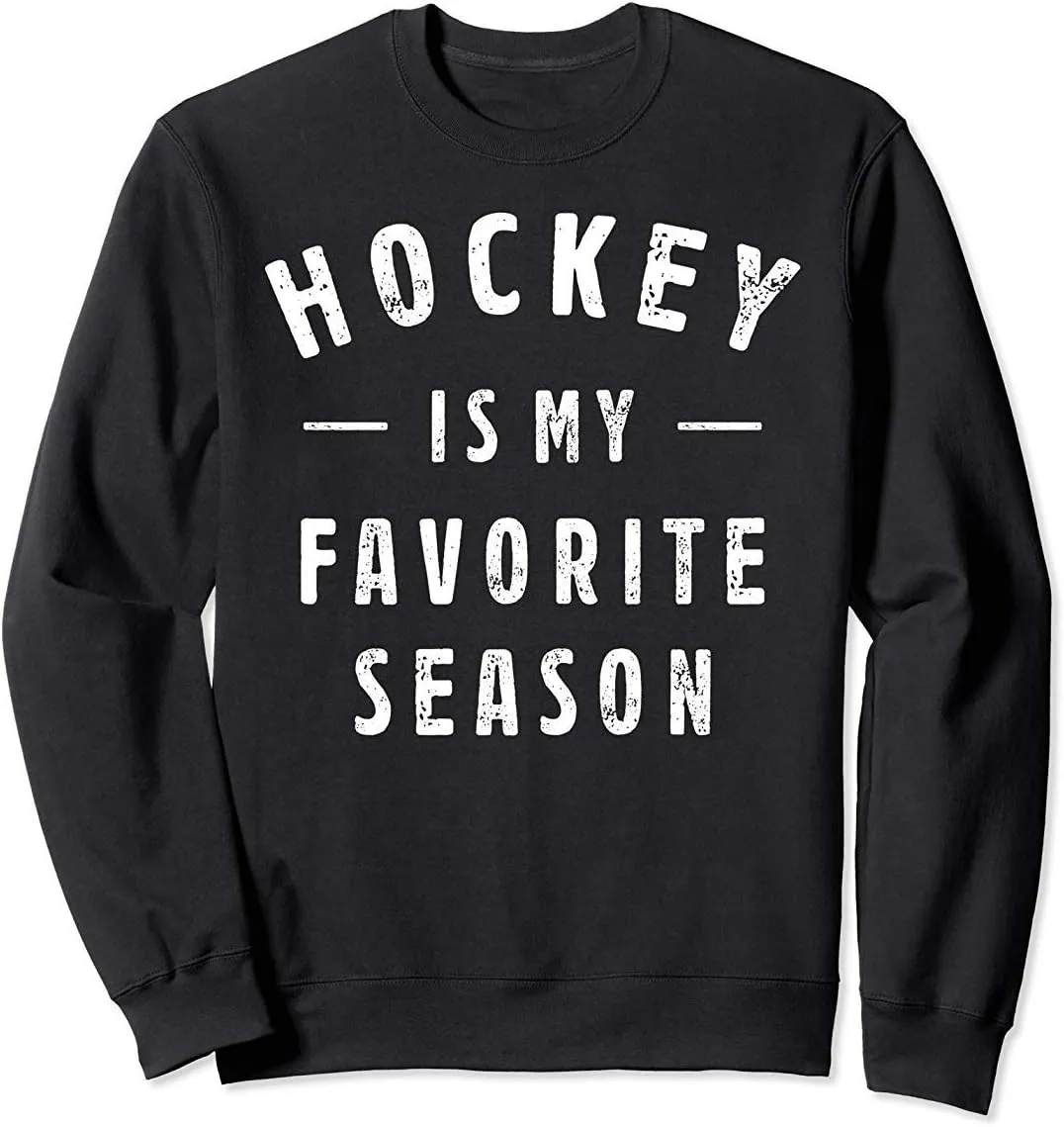 Qrupoad Women Hockey Is My Favorite Season Sweatshirt Hoodie Oversized Cozy Pockets Pullover