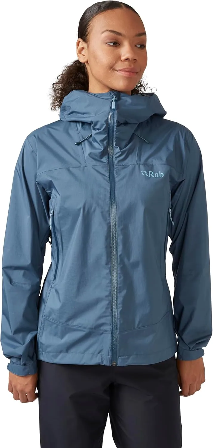 Rab Women's Downpour Plus 2.0 Waterproof Breathable Jacket for Hiking & Climbing