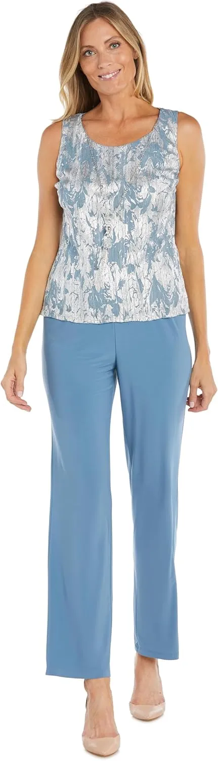 R&M Richards Womens Metallic One-Button Suit