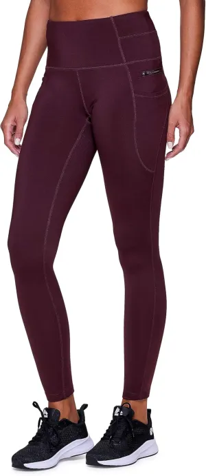 RBX Fleece-Lined Leggings for Women Yoga Pants with Pockets Gym Pants for Cold Weather Full-Length Leggings for Running Yoga