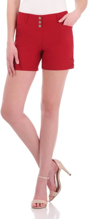 Rekucci Women's Ease into Comfort Stretchable Pull-On 5 inch Slimming Tab Short