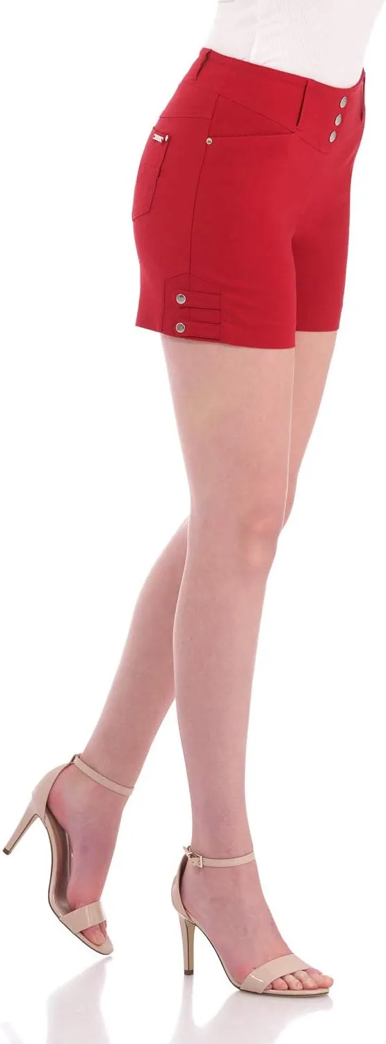 Rekucci Women's Ease into Comfort Stretchable Pull-On 5 inch Slimming Tab Short