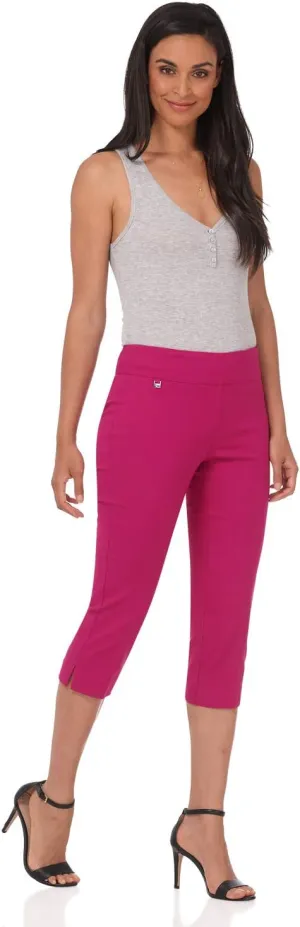 Rekucci Women's Straight Leg Comfort Capri w/Tummy Control and Secret Pocket