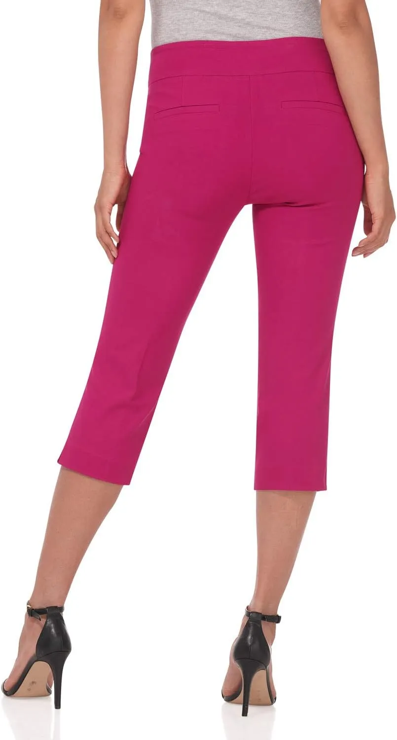 Rekucci Women's Straight Leg Comfort Capri w/Tummy Control and Secret Pocket