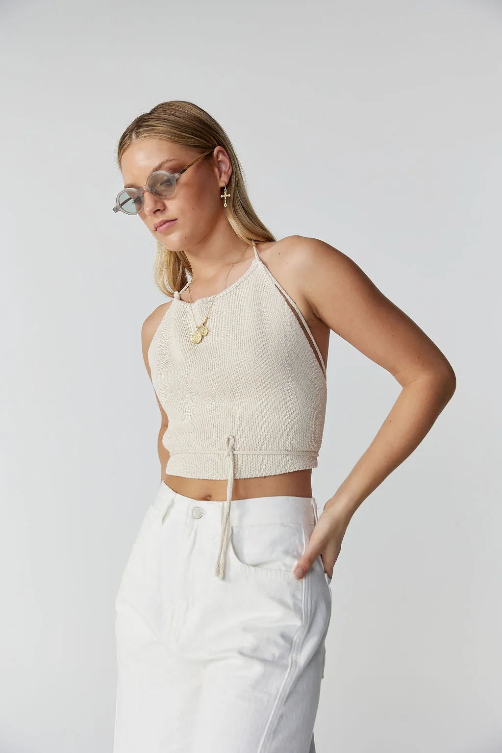 REN HANDKERCHIEF KNIT TOP
