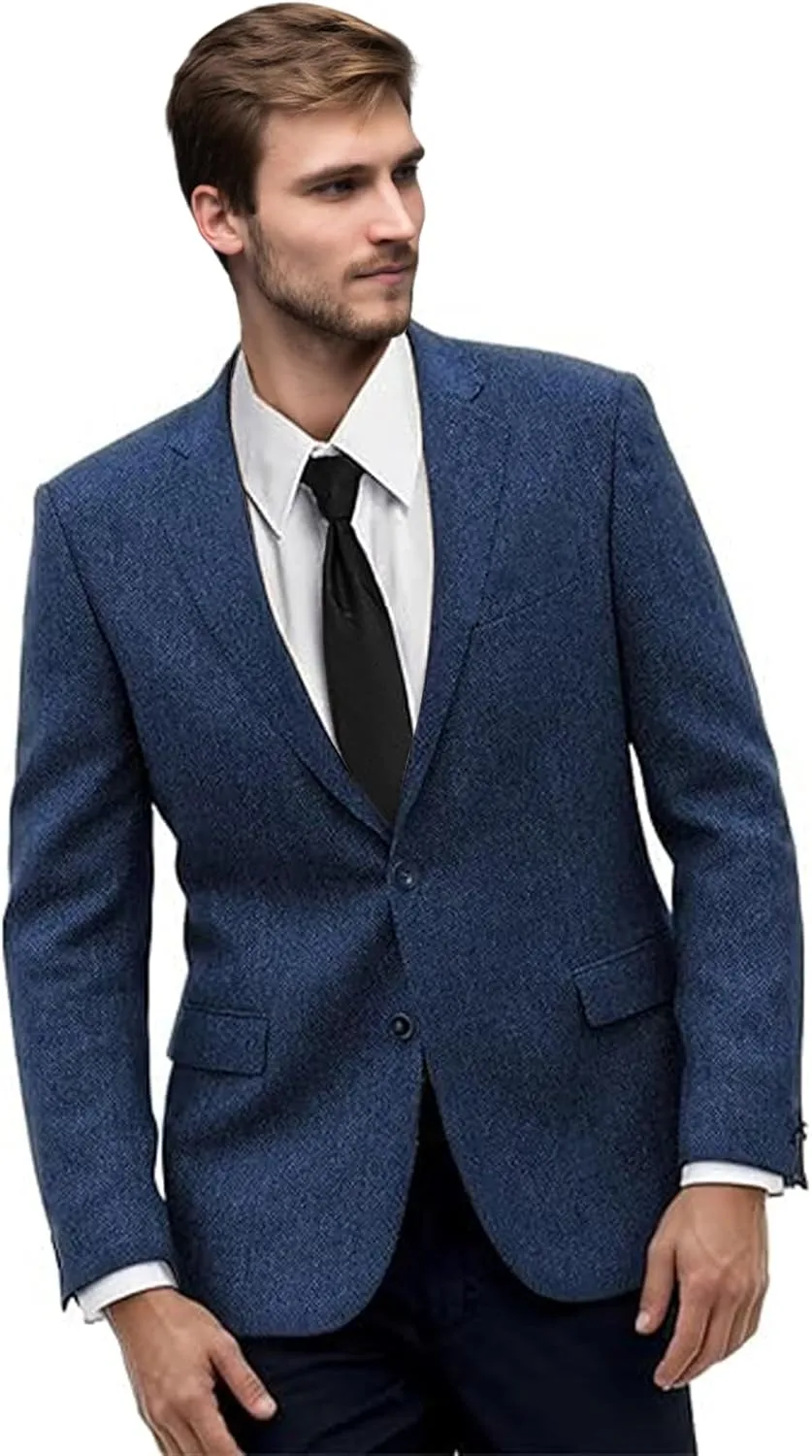 Retro Mens Suit Blazer Tweed Herringbone Suit Jackets Slim Fit Sport Coats Prom Business Casual Tux Wedding Blazers