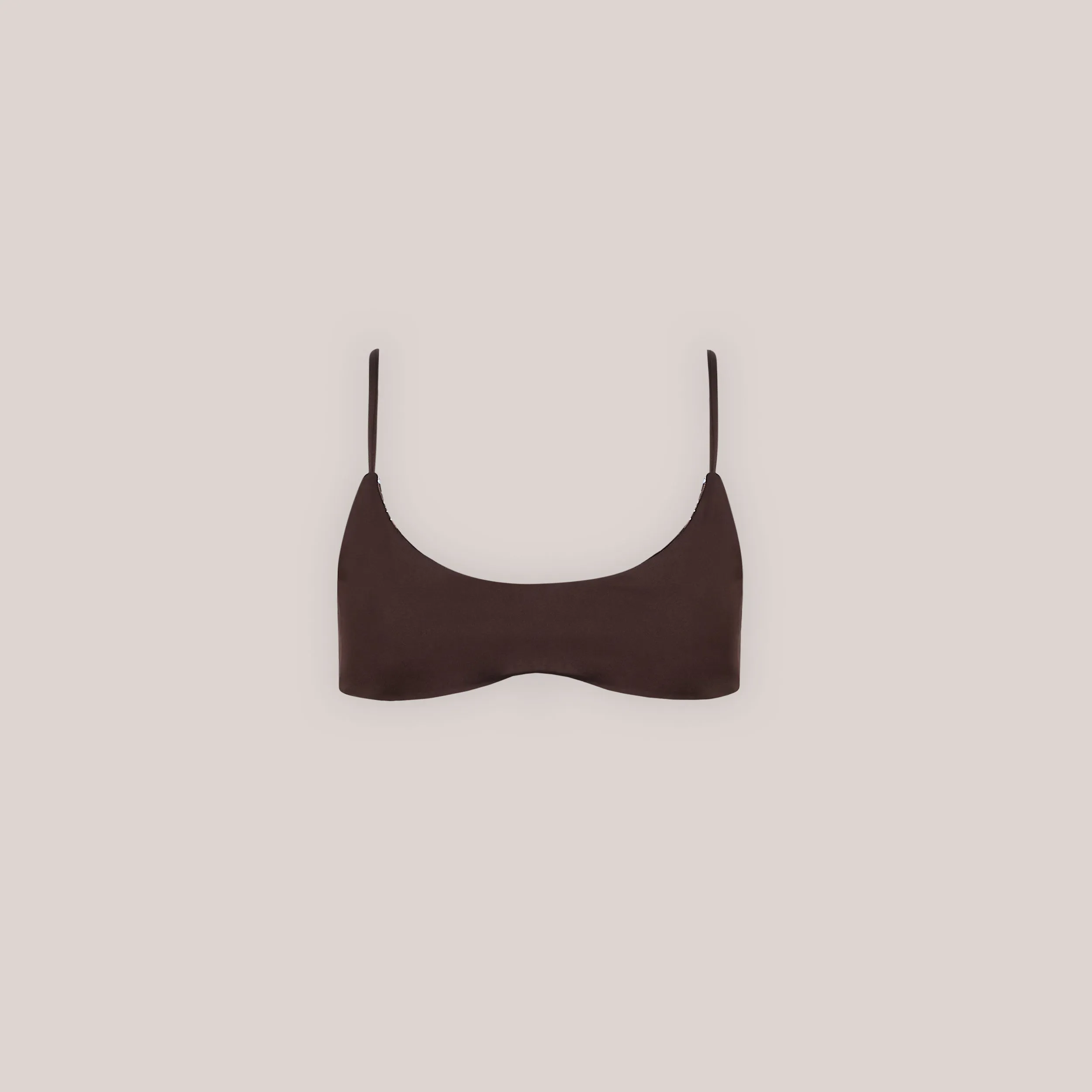 Reversible Bralette Bikini Top - Brown/Floral