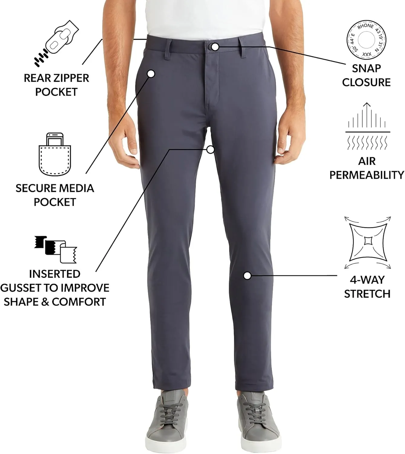 Rhone mens Commuter Slim Pants