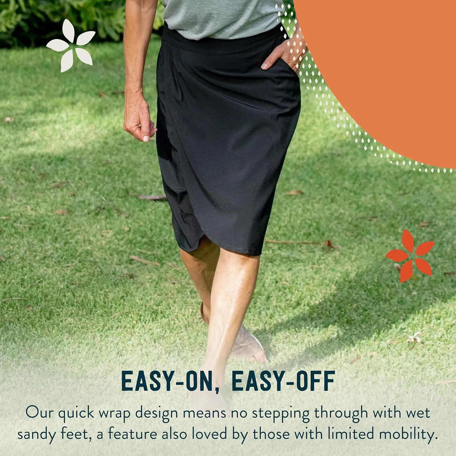 RipSkirt Hawaii Length 3 - Wrap Skirt for Women - Quick Dry Swim Cover-Up for Beach, Travel with Pocket