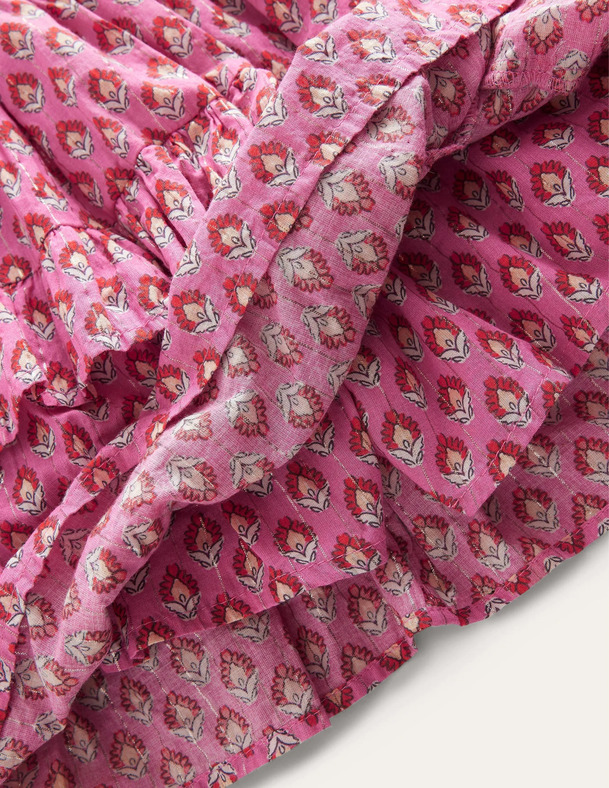 Ruffle Mini Skort-Azalea Woodblock