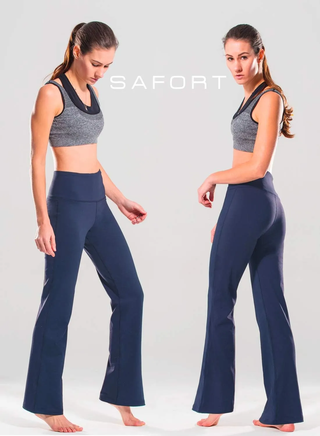 Safort 28" 30" 32" 34" Inseam Regular Tall Bootcut Yoga Pants Flared Leg Dress Pants with Pockets for Casual
