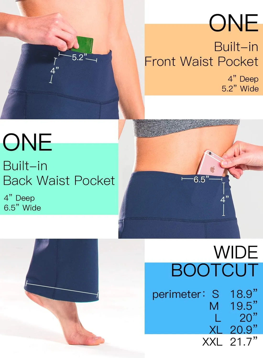 Safort 28" 30" 32" 34" Inseam Regular Tall Bootcut Yoga Pants Flared Leg Dress Pants with Pockets for Casual