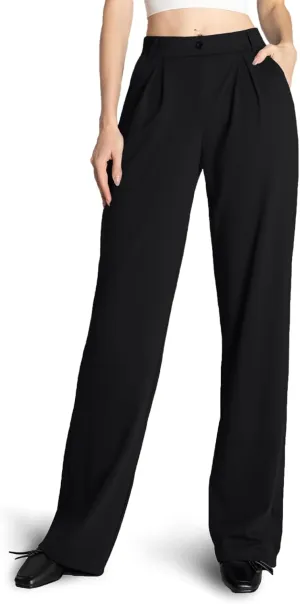 Safort Wide Leg Pants Women Dress Pants 28"/31"/34" Business Casual Trousers Work Office Loose Slacks Belt Loops Pockets