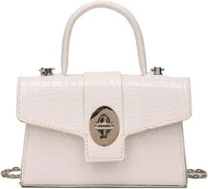 Satchel Purse for Women, Small Trendy Crocodile Print Shoulder Bag Luxury Underarm Crossbody Bag Top Handle Clutch Handbag