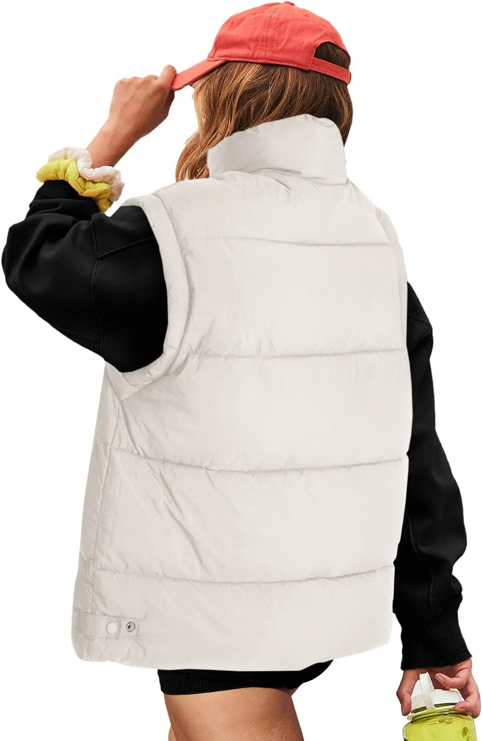 SENSERISE Womens Oversized Puffer Vest Quilted Jacket Bubble Vest Puffy Coats Zip Up Outerwear with Pockets Padded Gilet