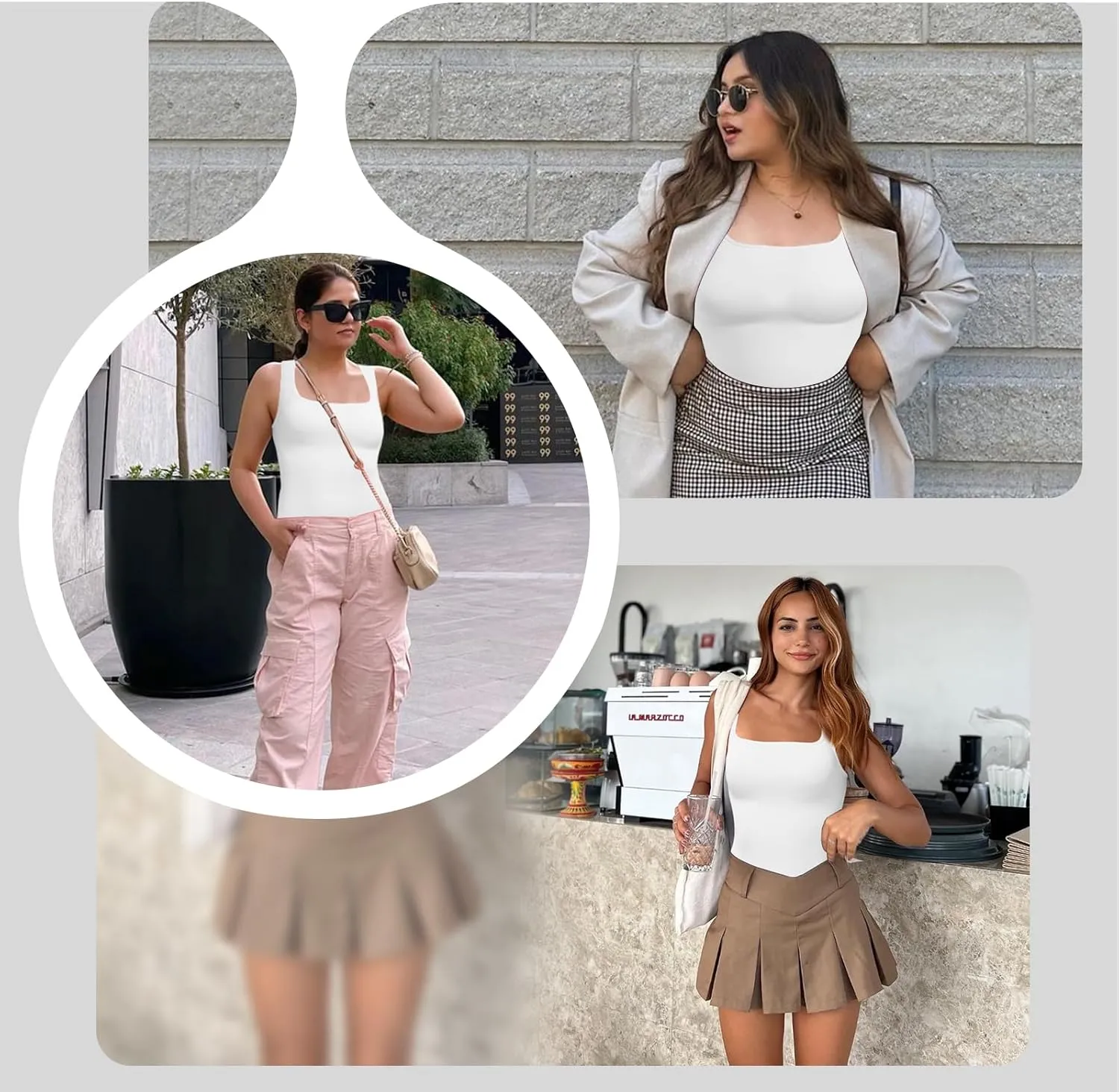 Shapewear Tummy Control Tank Top Compression Tanks for Women Square Neck Seamless Body Shaper Camisole Cami Tops