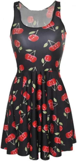 Sister Amy Women's Printed Elastic Sleeveless Breathable Camisole Skater Dress